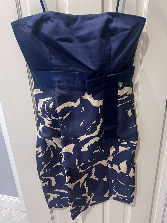J. Crew Dresses & Skirts - Navy & white Jcrew strapless cocktail dress